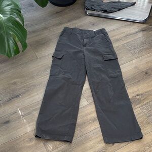 GAP Women’s Charcoal Loose Khaki Cargo Pants Wide Leg